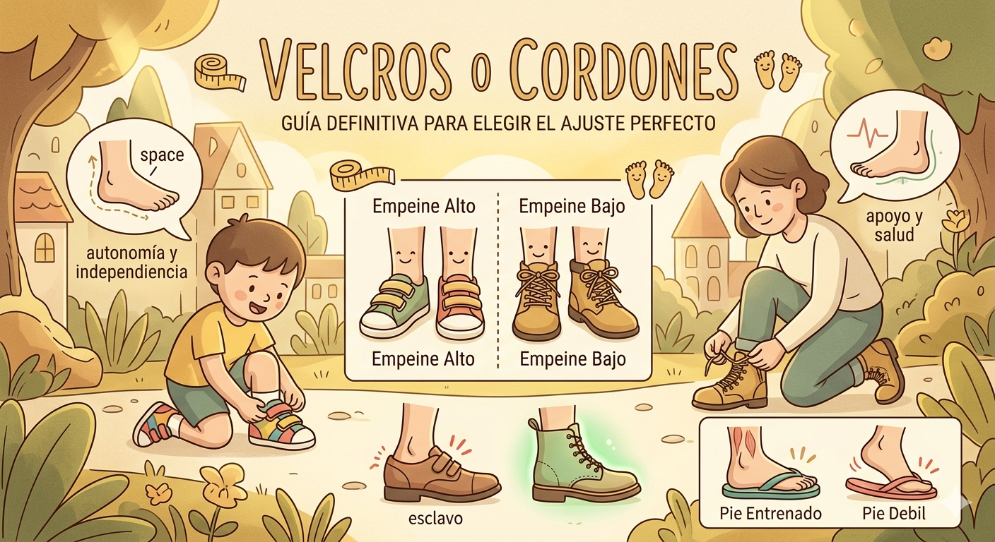 Velcro o cordones: qué cierre elegir según tu tipo de pie