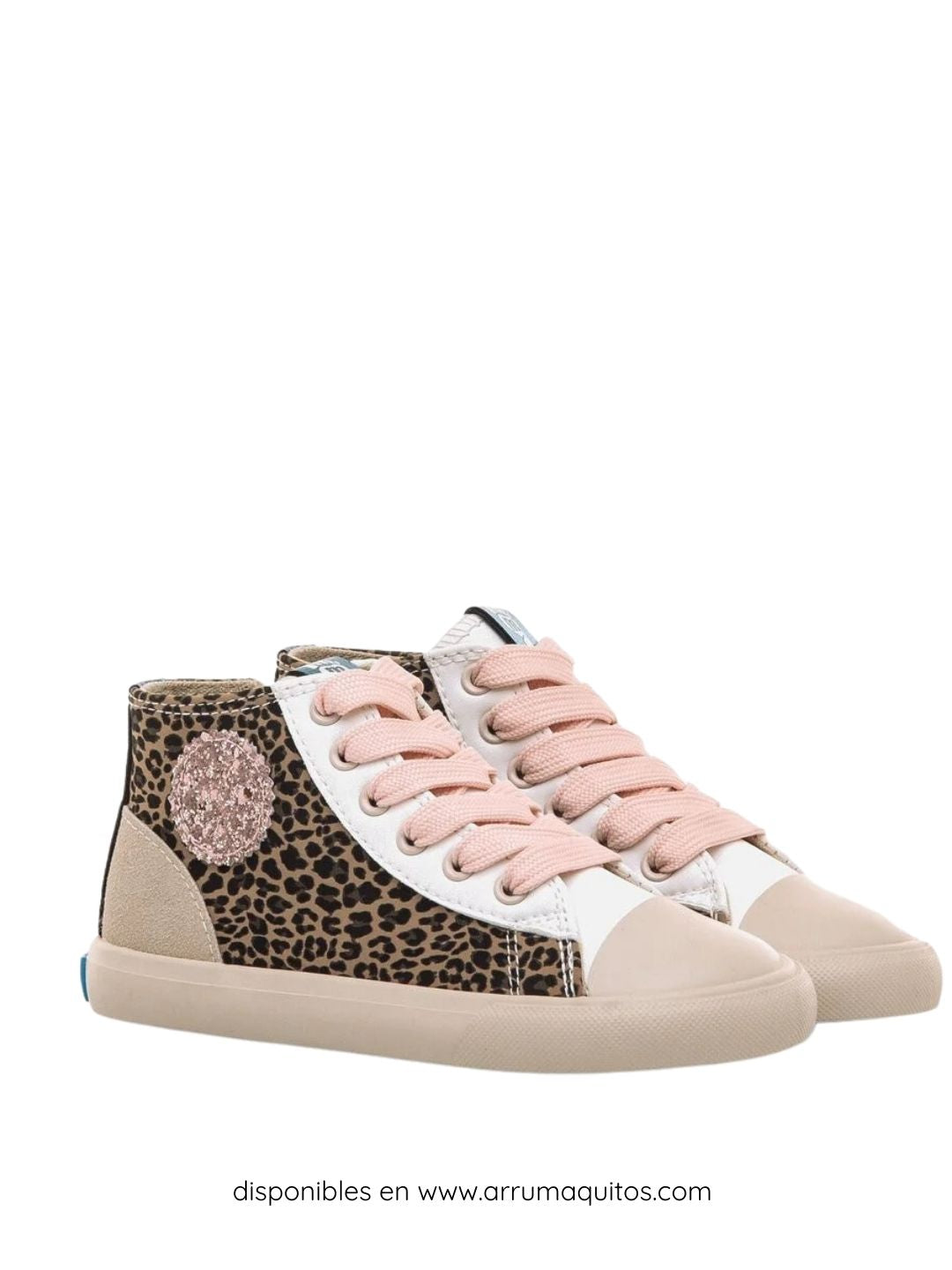 Sneakers barefoot veganas tipo Botín Leopardo con Purpurina de Mustang Free