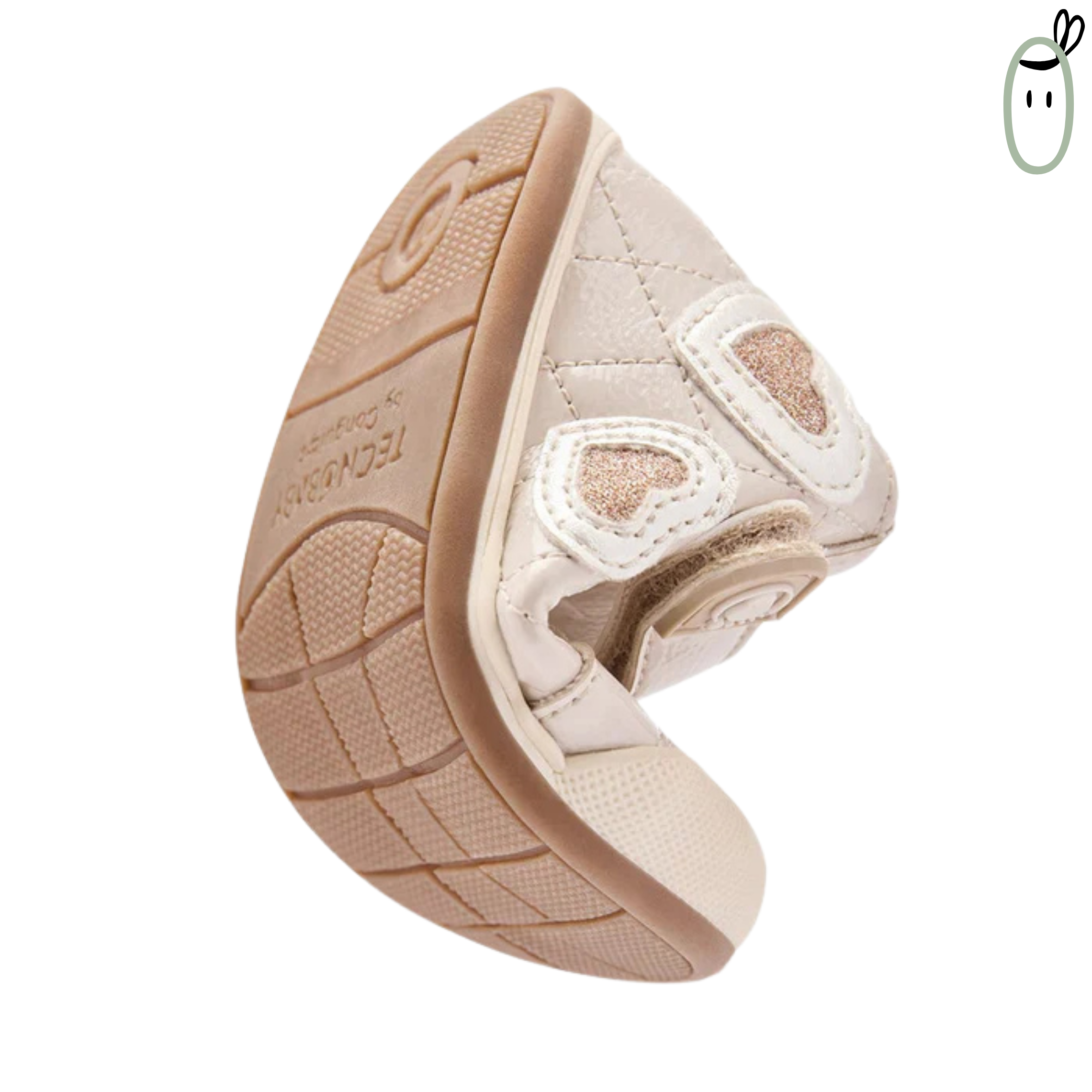 Sneakers Rosas Acolchadas Corazones de Purpurina