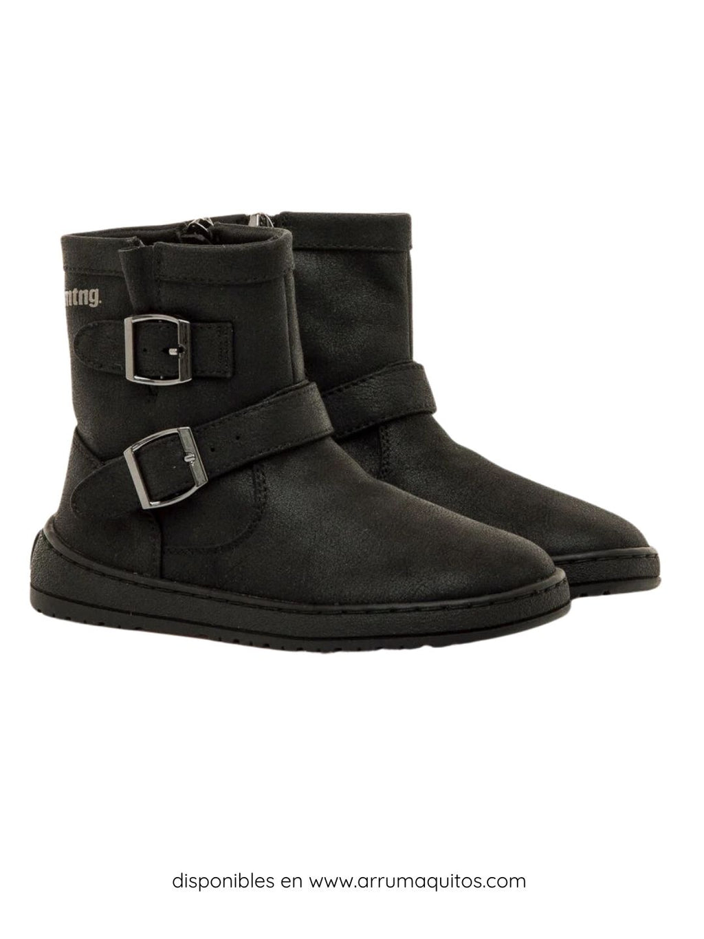 Botines Barefoot Veganos Negros con Hebilla de Mustang Free