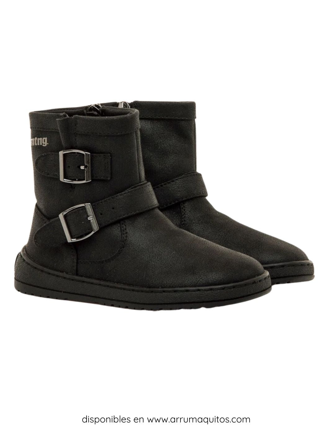 Botines Barefoot Veganos Negros con Hebilla de Mustang Free