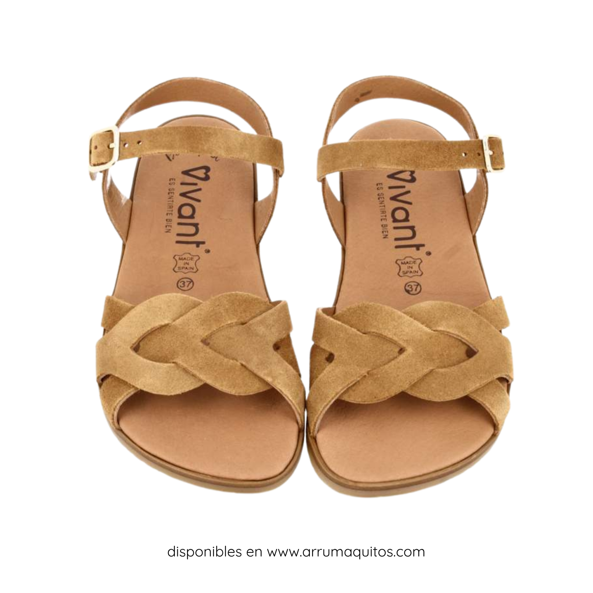 Sandalias Barefoot de Mujer Onix en Serraje Whisky de Vivant
