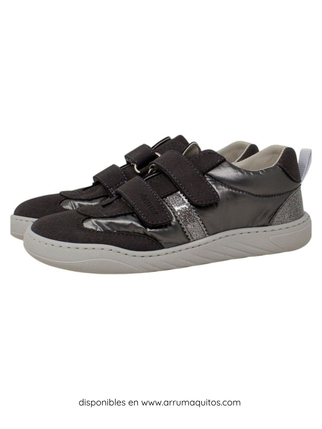 Zapatillas barefoot veganas Nylon Gris con Purpurina de Piruflex