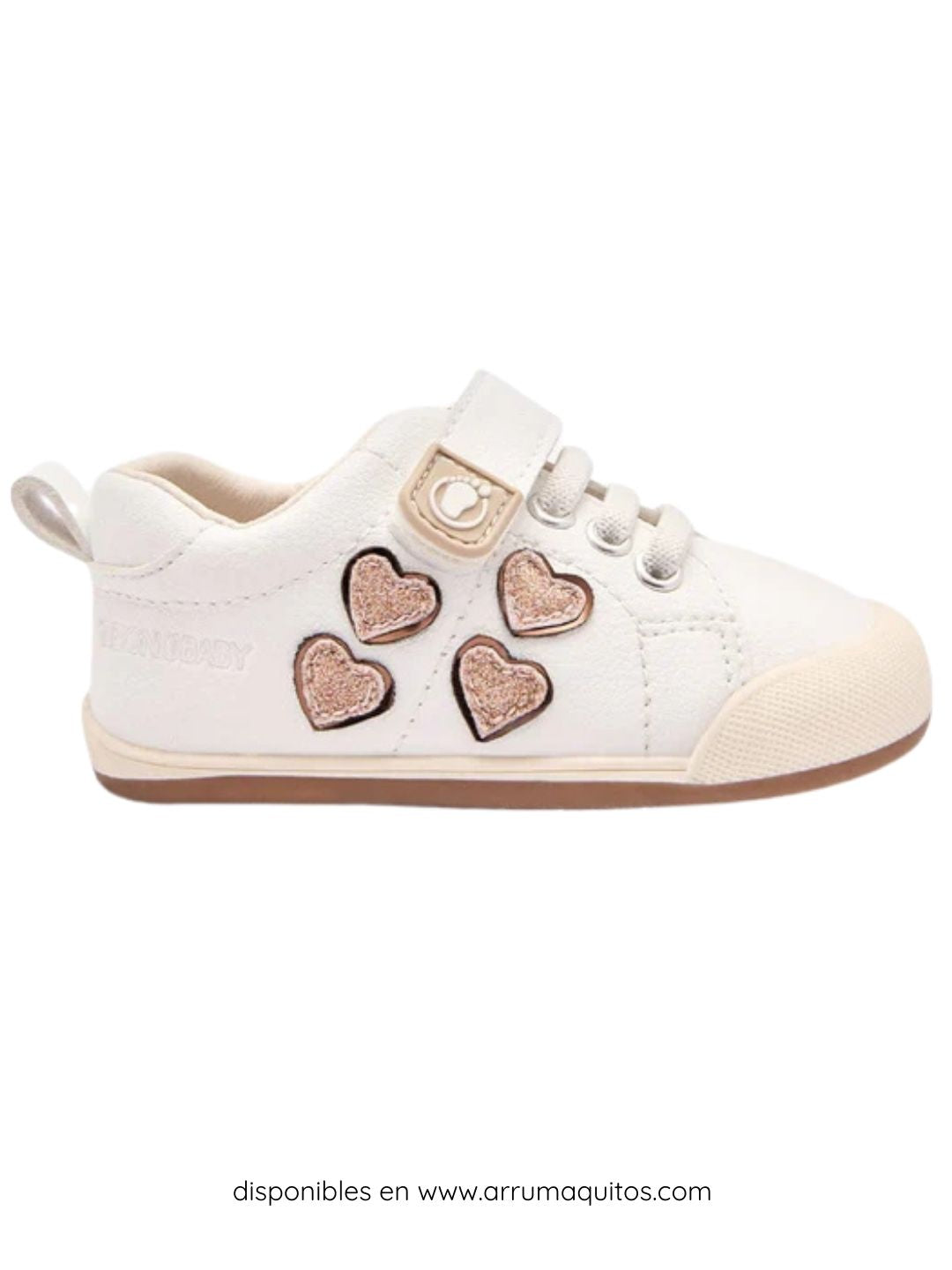 Sneakers Barefoot Blancas Corazones con Purpurina
