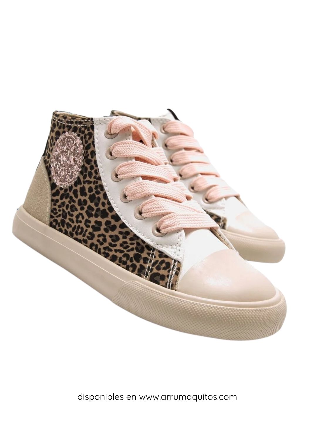 Sneakers barefoot veganas tipo Botín Leopardo con Purpurina de Mustang Free