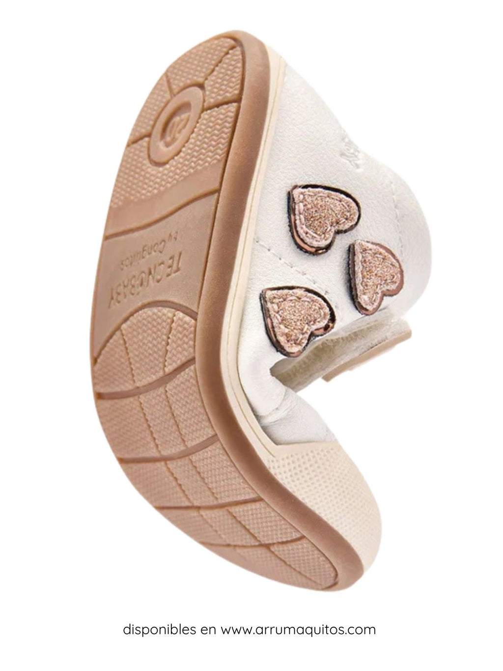 Sneakers Barefoot Blancas Corazones con Purpurina