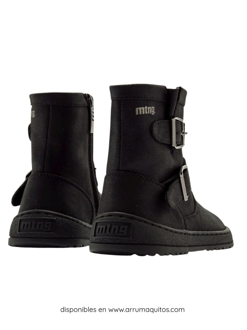 Botines Barefoot Veganos Negros con Hebilla de Mustang Free