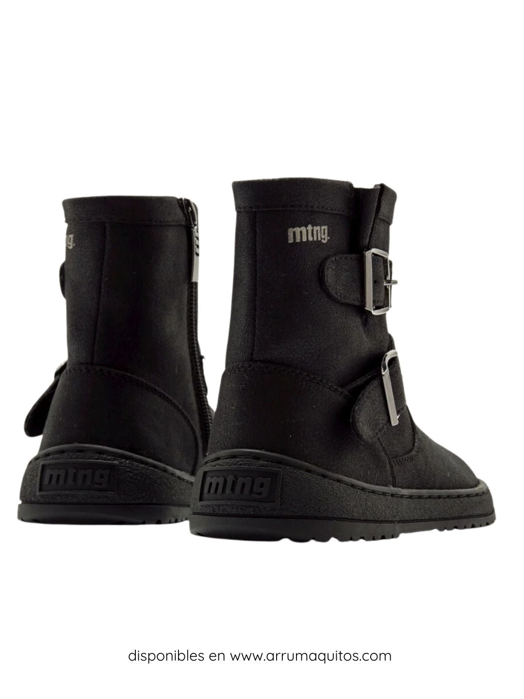 Botines Barefoot Veganos Negros con Hebilla de Mustang Free