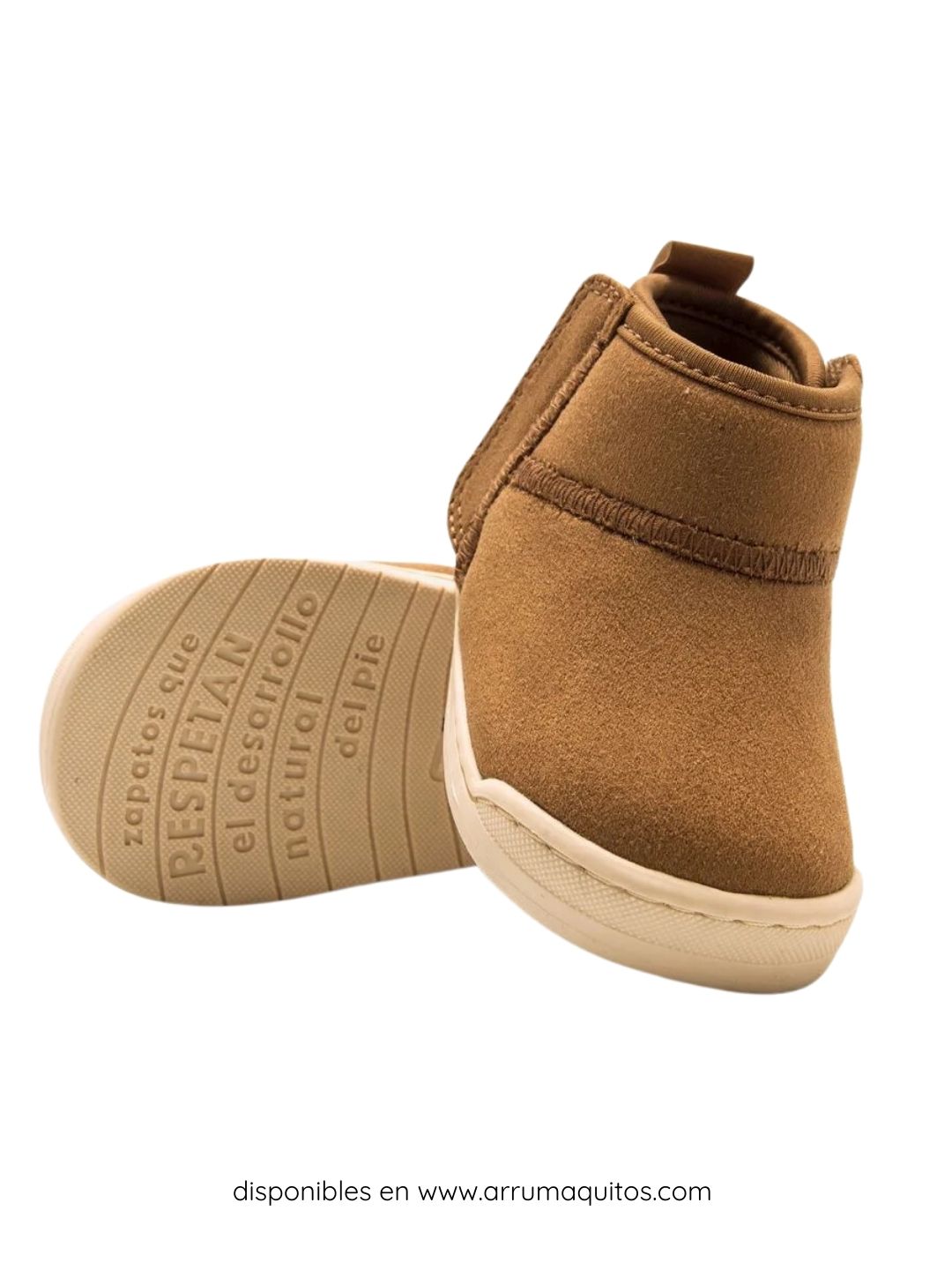 Botines barefoot veganos Nuez Cuero de Mustang Free