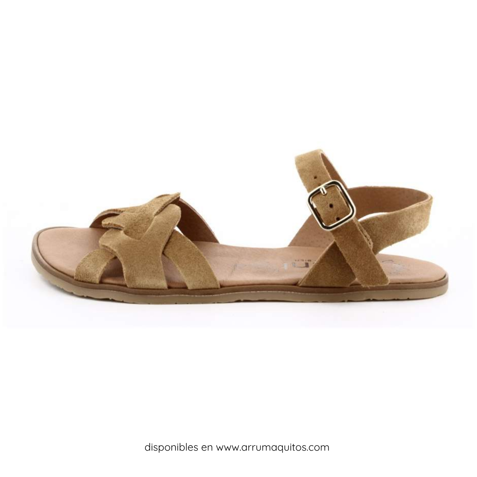 Sandalias Barefoot de Mujer Onix en Serraje Whisky de Vivant