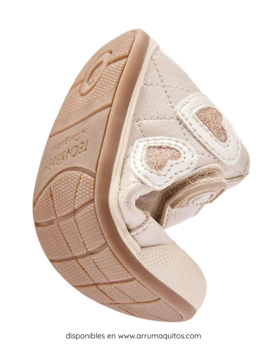 Sneakers barefoot Rosas Acolchadas Corazones de Purpurina
