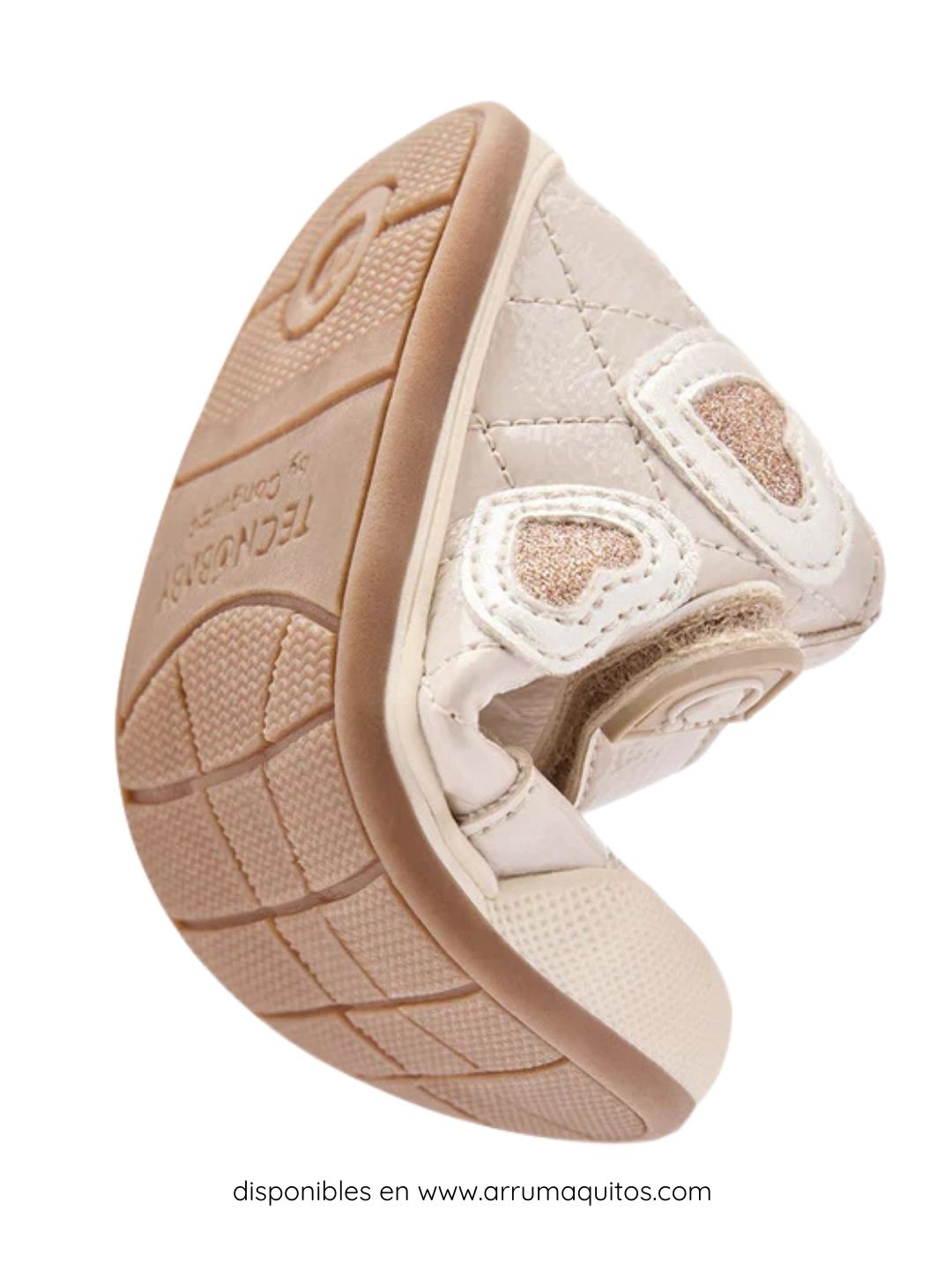 Sneakers barefoot Rosas Acolchadas Corazones de Purpurina