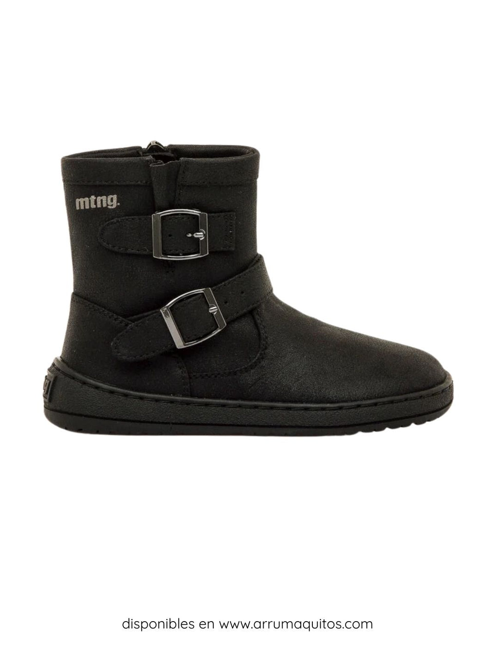 Botines Barefoot Veganos Negros con Hebilla de Mustang Free