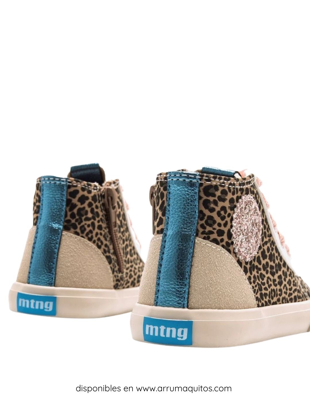 Sneakers barefoot veganas tipo Botín Leopardo con Purpurina de Mustang Free
