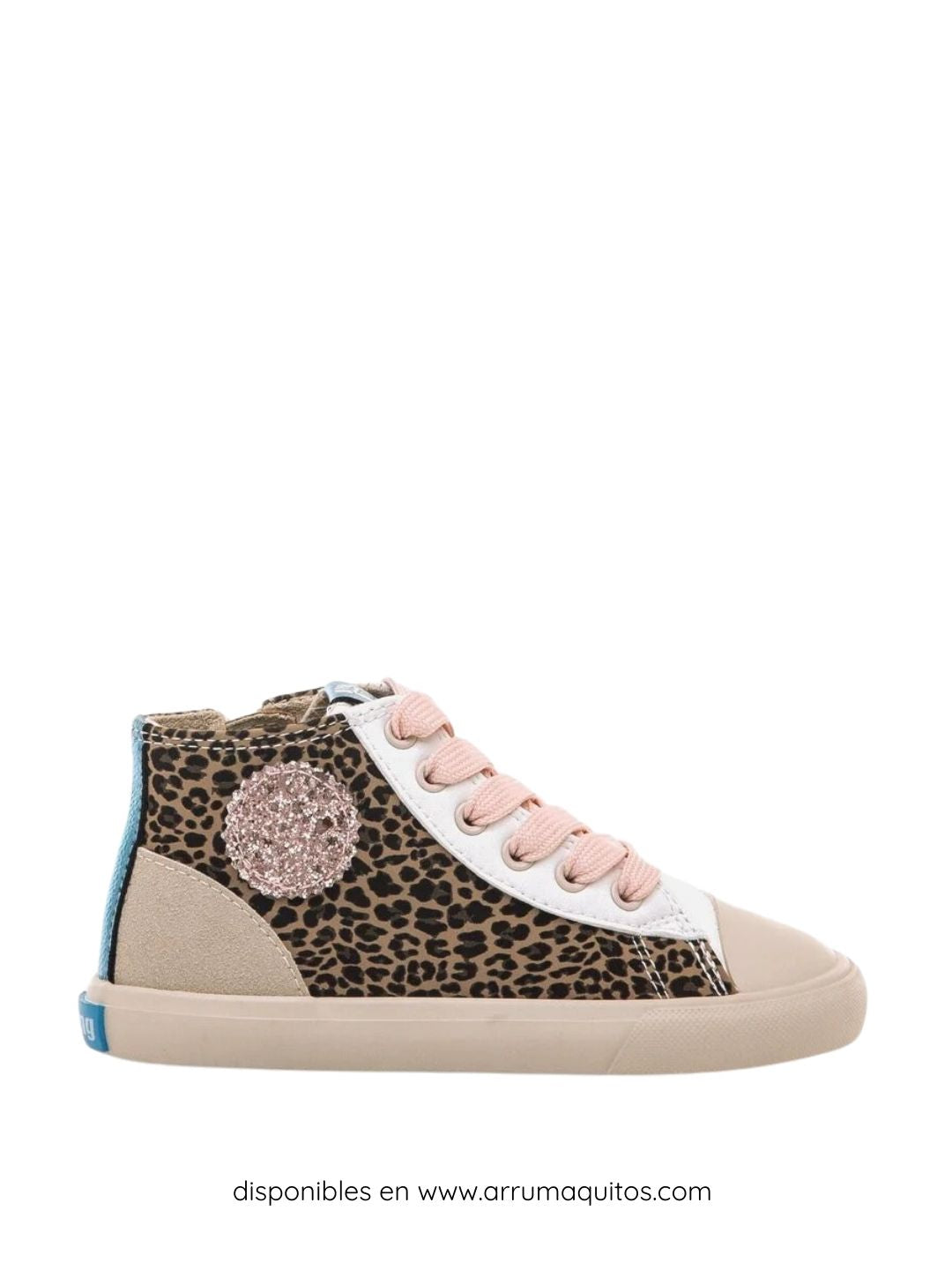 Sneakers barefoot veganas tipo Botín Leopardo con Purpurina de Mustang Free