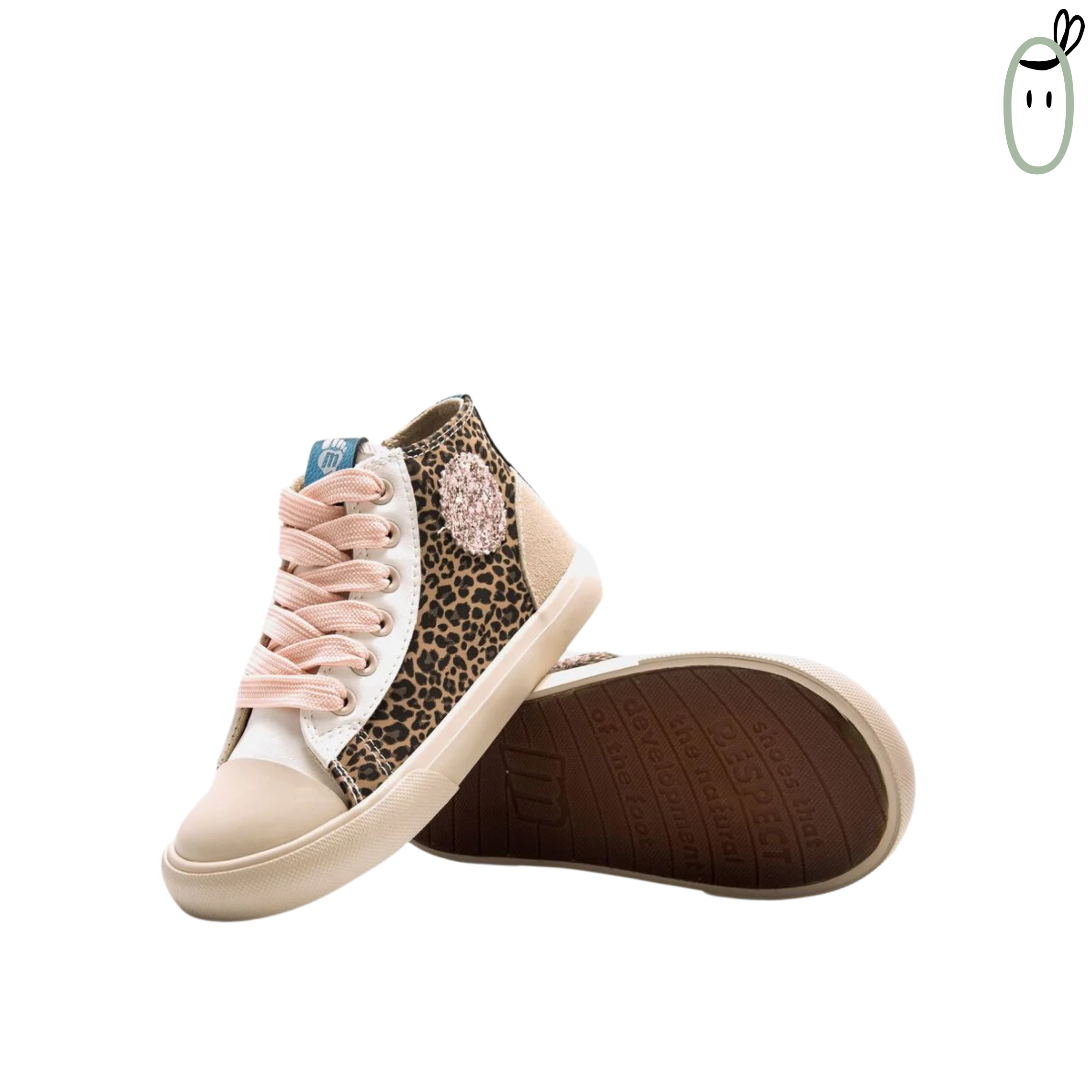 Sneakers barefoot Veganas tipo Botín Leopardo con Purpurina de Mustang Free
