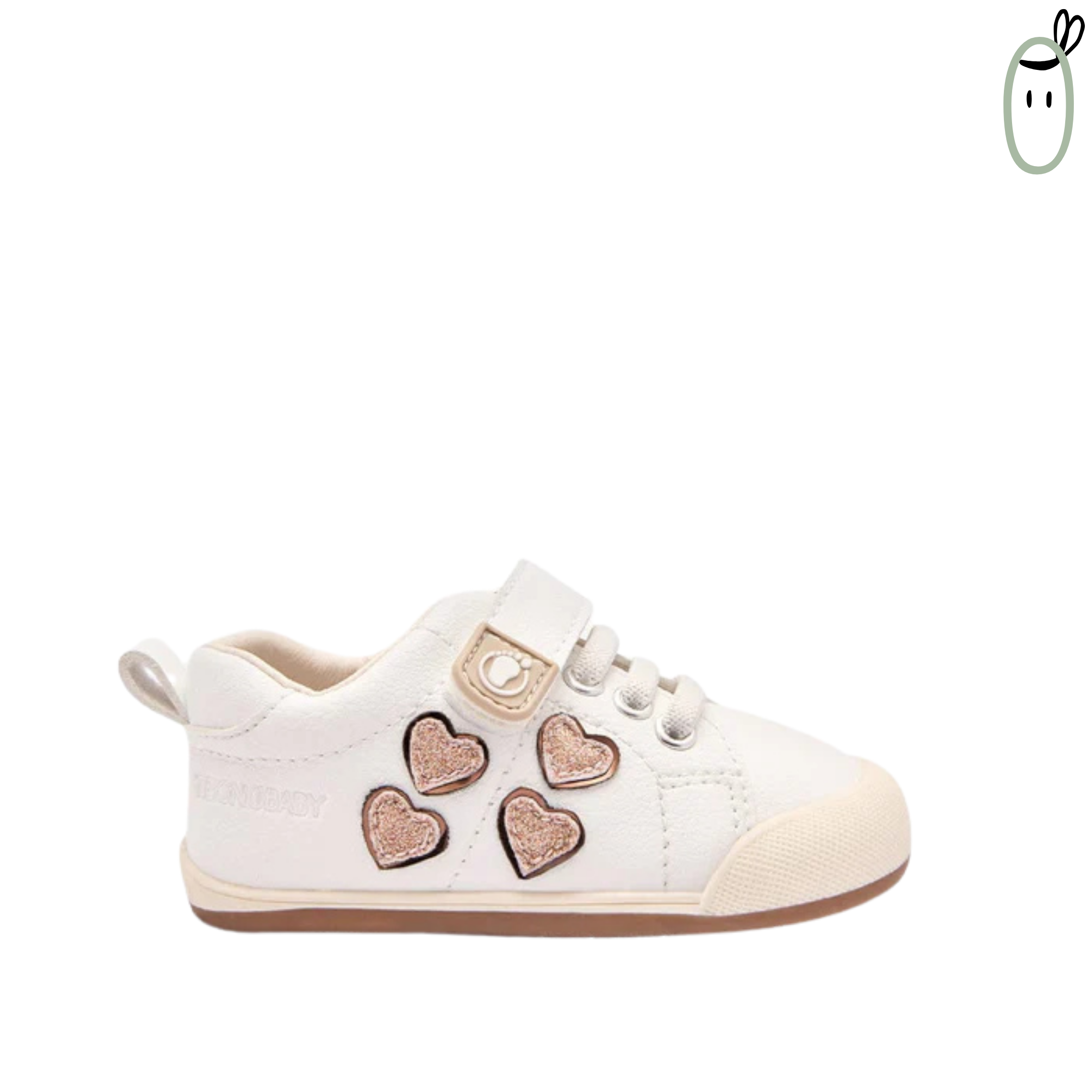 Sneakers barefoot Blancas Corazones con Purpurina