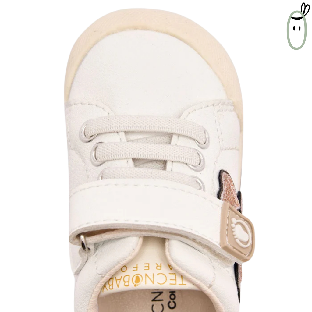 Sneakers barefoot Blancas Corazones con Purpurina