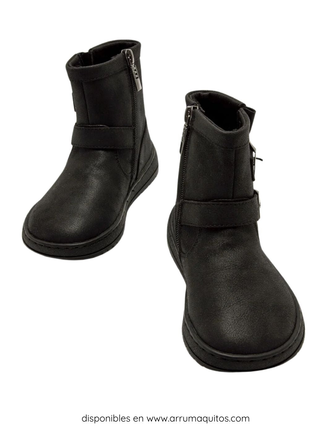 Botines Barefoot Veganos Negros con Hebilla de Mustang Free