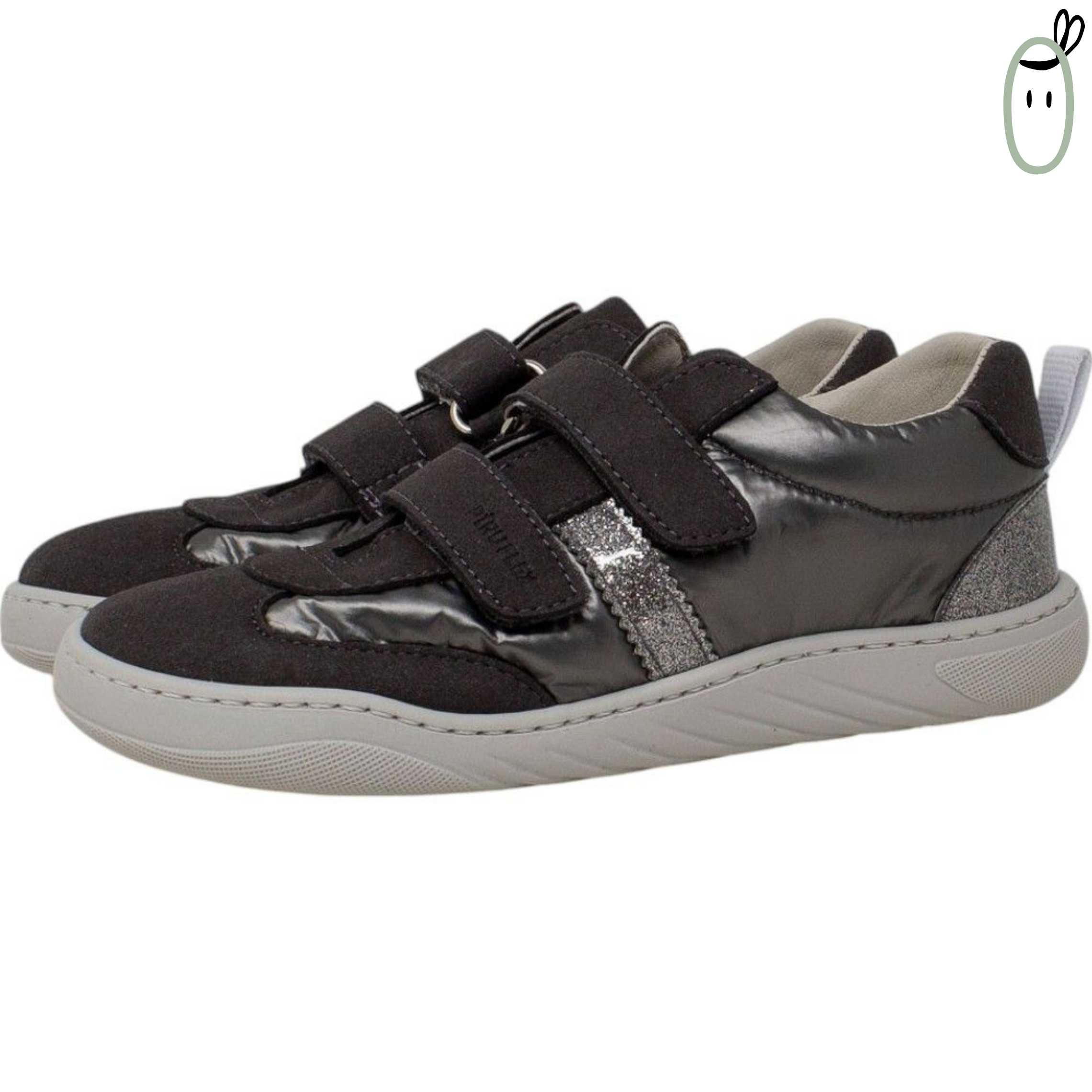 Zapatillas de diario Respetuosa Vegana Nylon Gris con purpurina de Piruflex