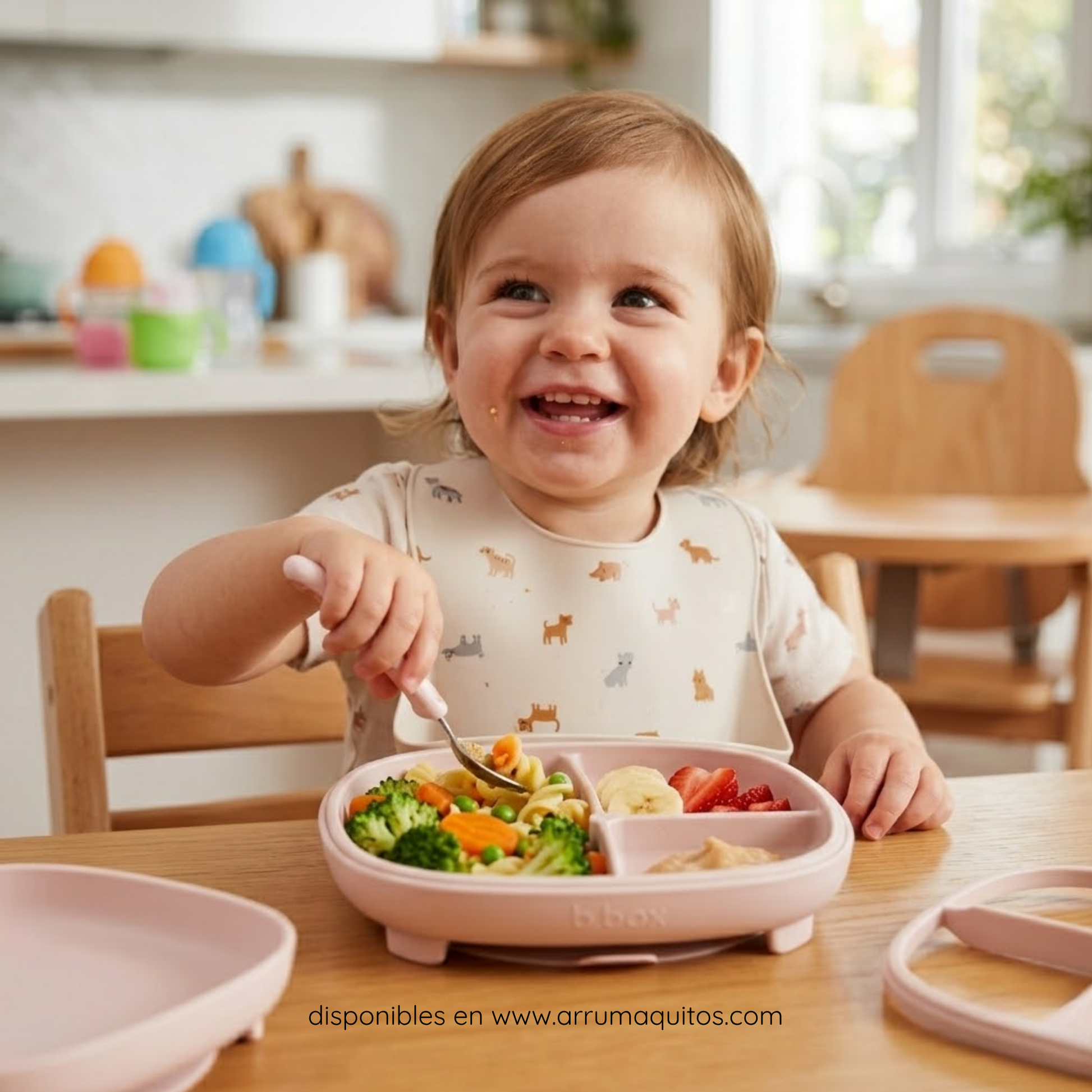Plato Para Alimentación Complementaria 2 En 1 Con Ventosa Blush De B.Box