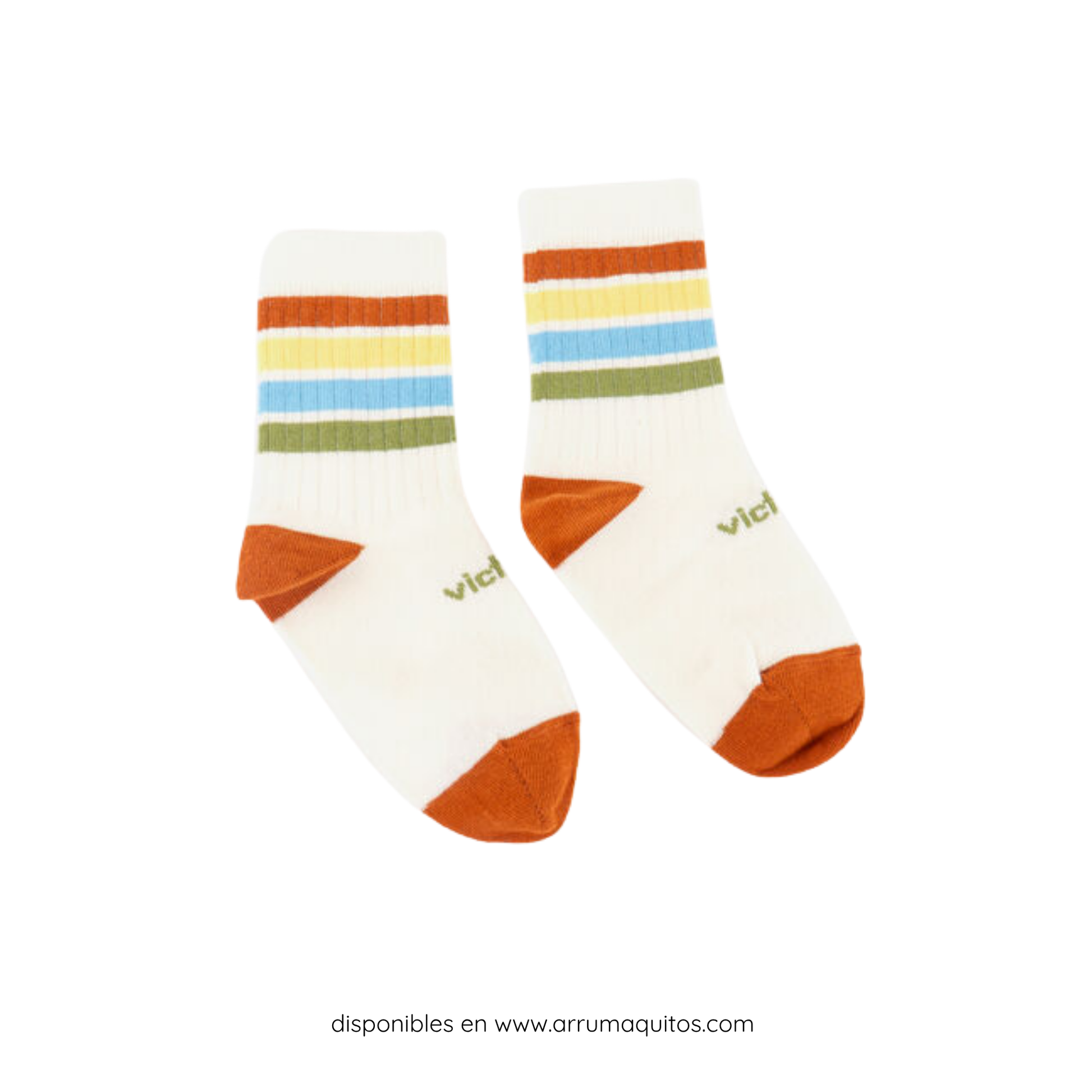 Calcetín Barefoot Infantil de Algodón Rayas de Victoria