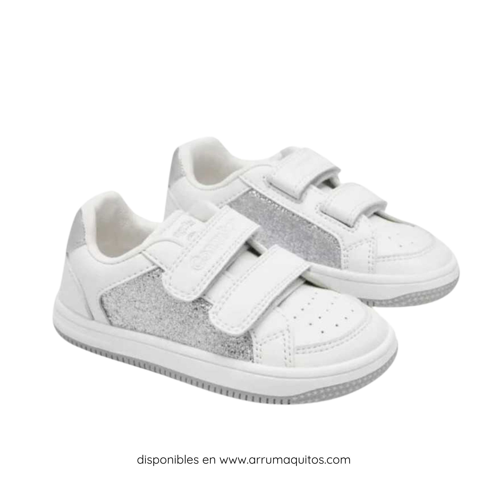 Zapatillas Barefoot Diario GoFlex con Glitter Plata de Conguitos