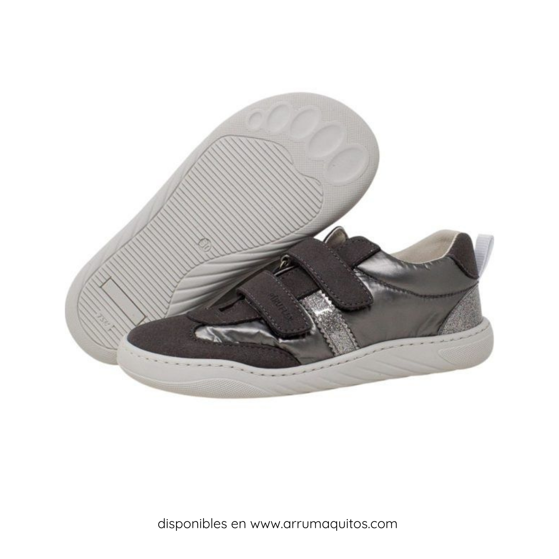 Piruflex's Vegan-Friendly Grey Nylon Glitter Everyday Sneakers