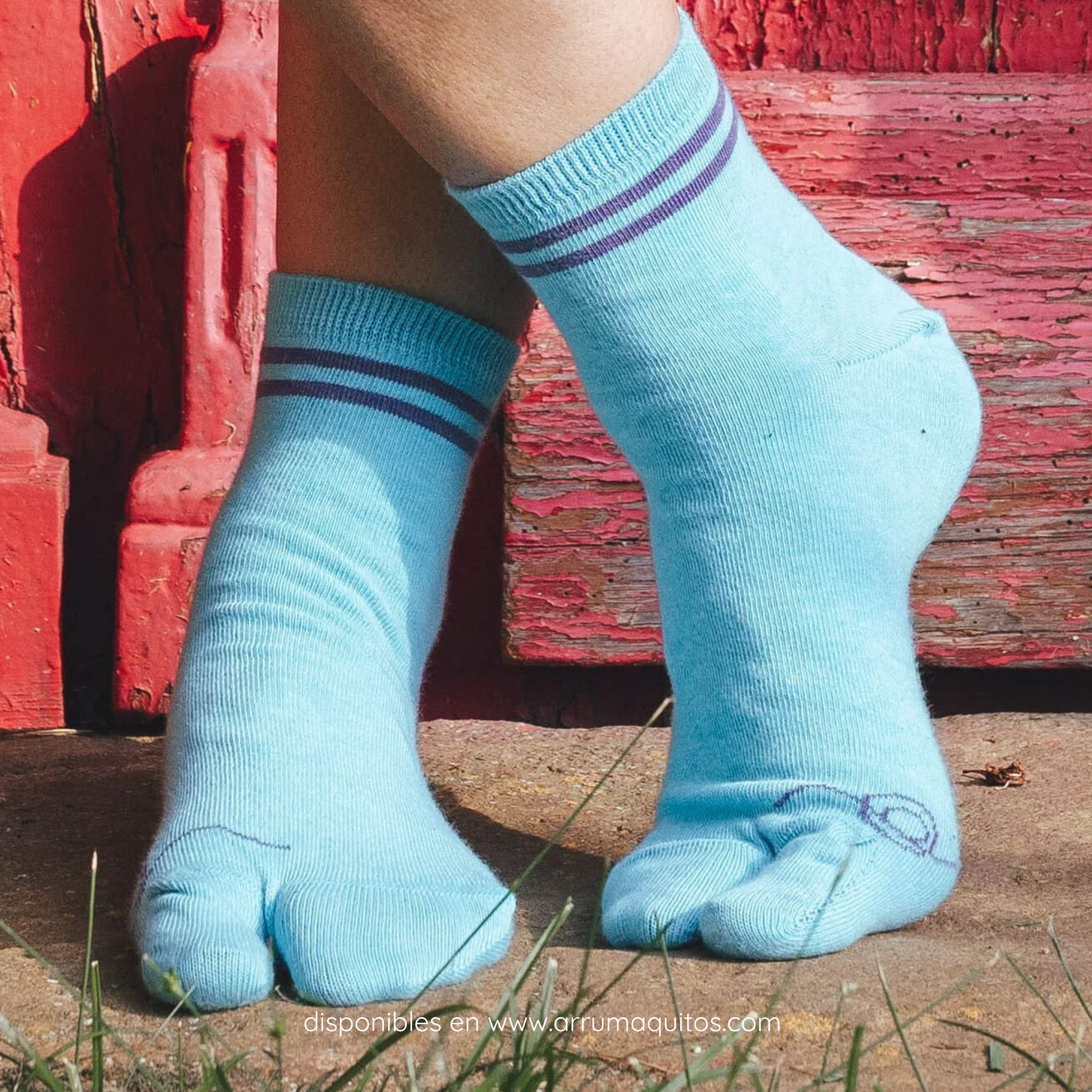 Calcetín Barefoot Tabi Tobillero Para Diario Cielo De A Tres Hilos