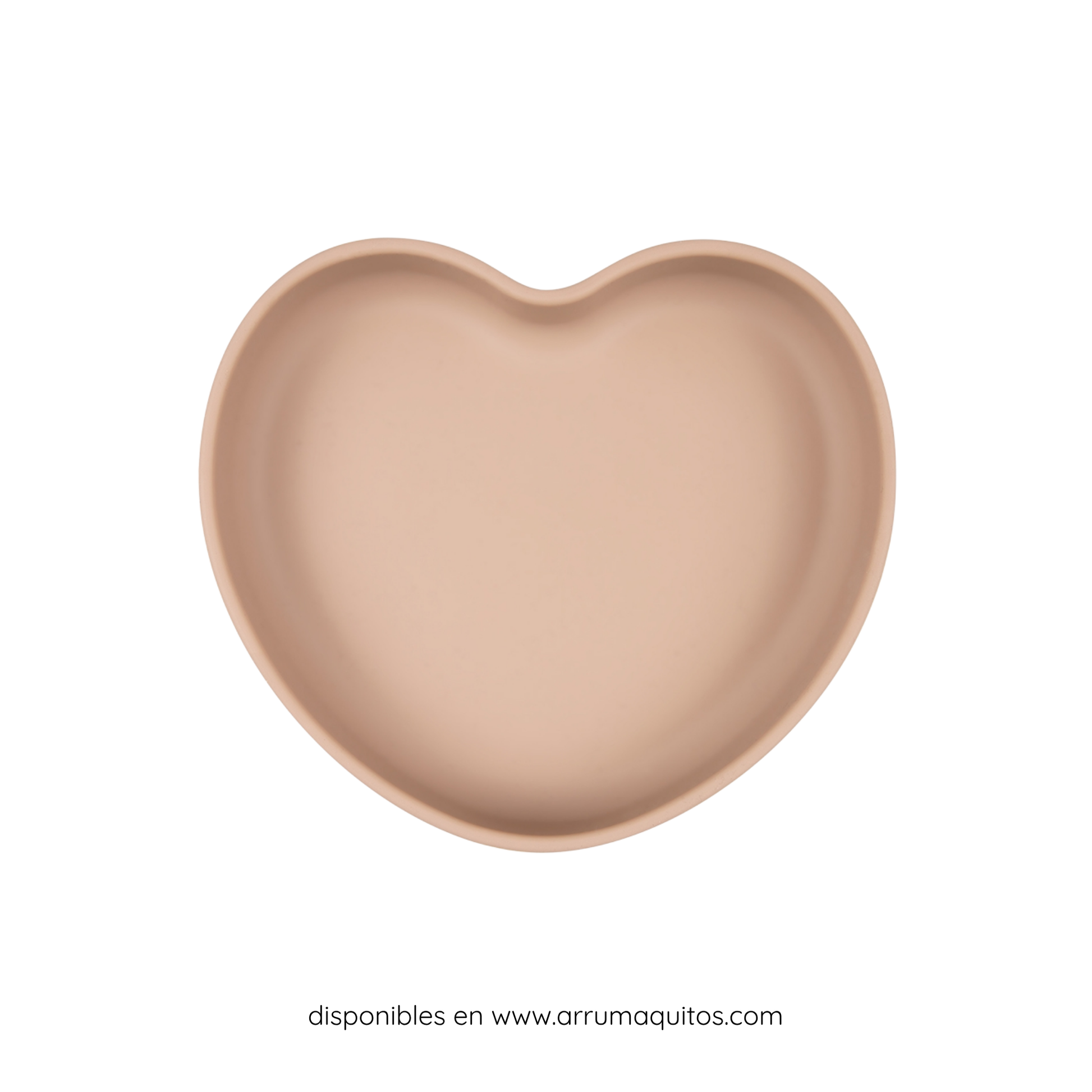 Plato Para Alimentación Complementaria Silicona Con Ventosa Corazón Beige De Canpol Babies
